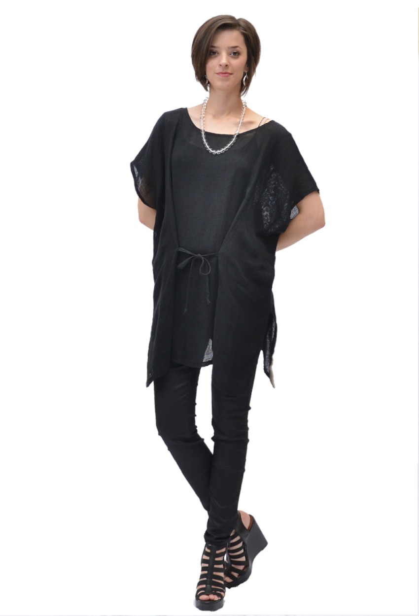 Linen Mesh Oversized Novelty Pullover