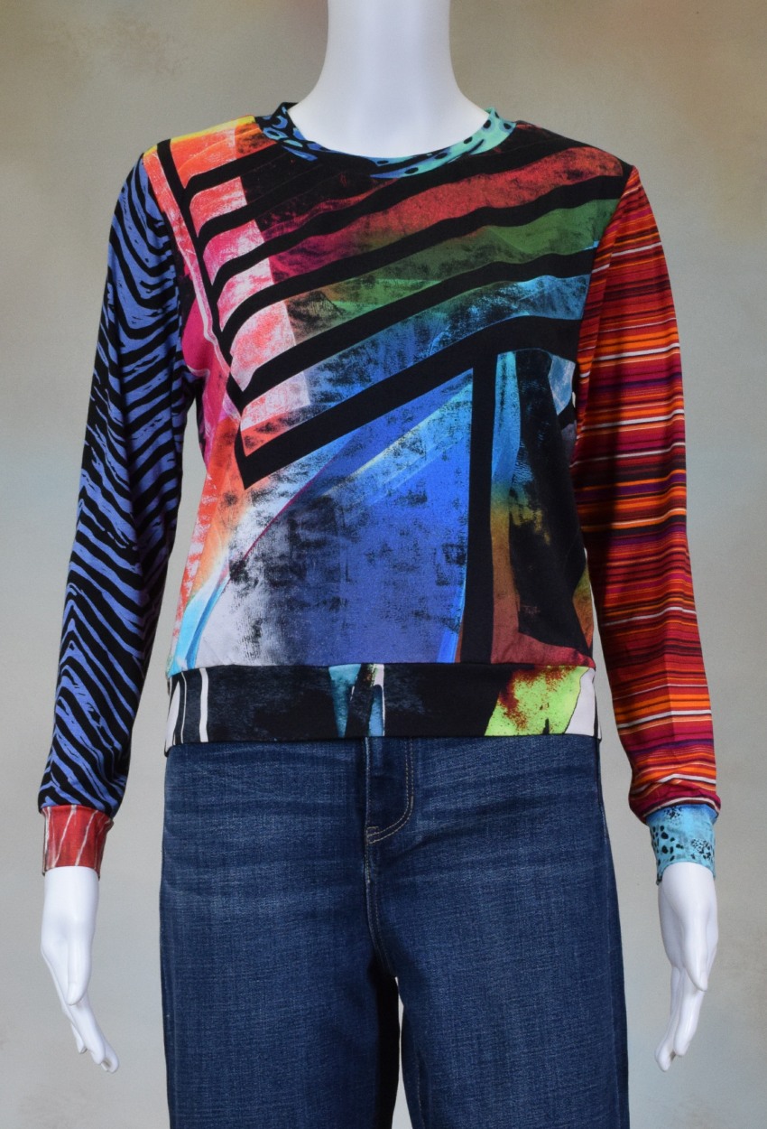 One of a Kind Fun Banded Jersey Pullover XSmall 001
