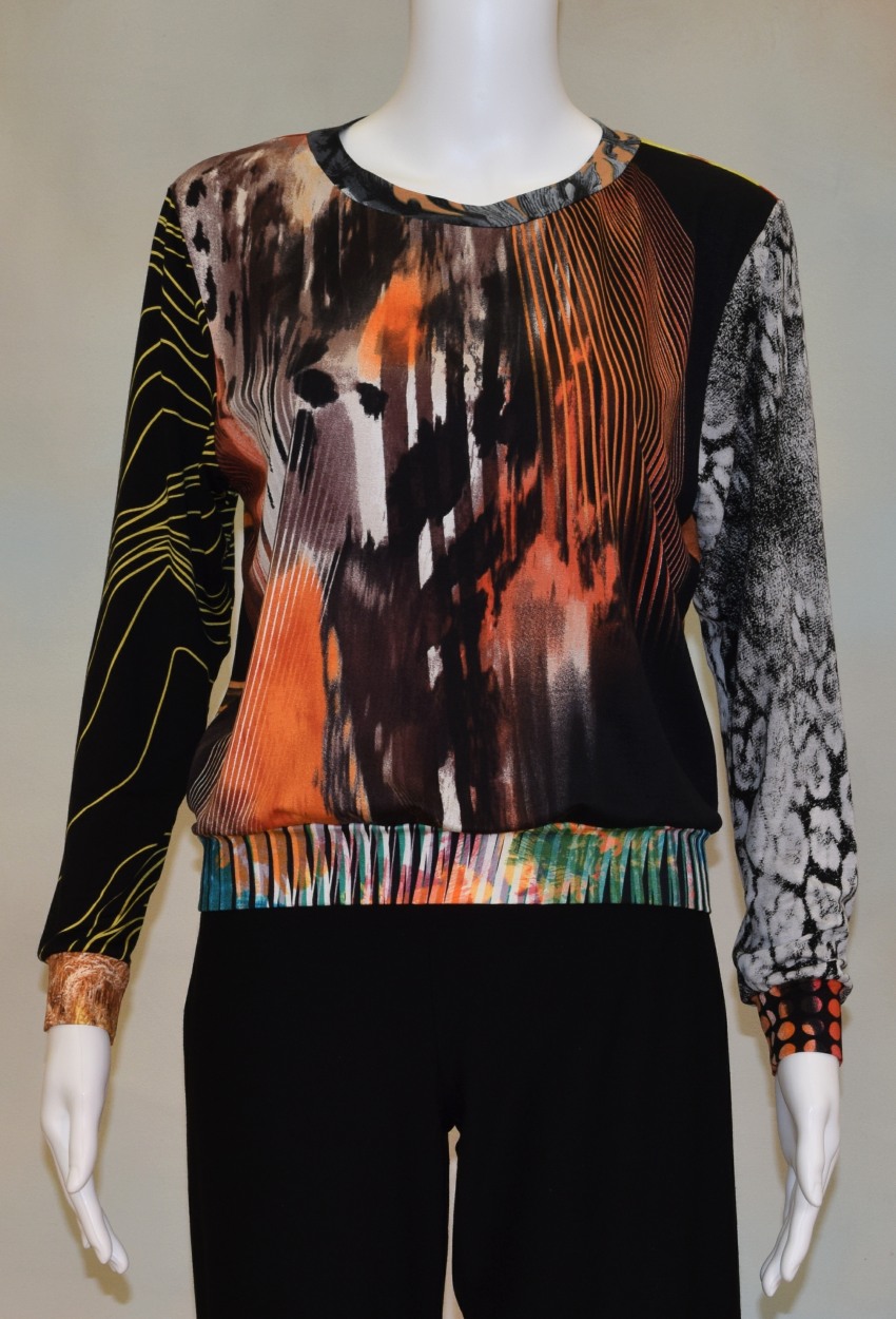 One of a Kind Fun Banded Jersey Pullover Small 210