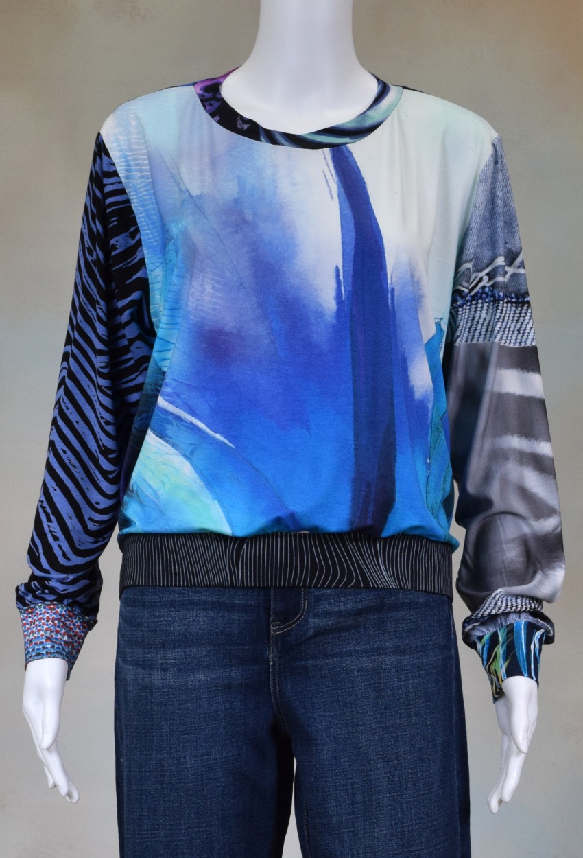 One of a Kind Fun Banded Jersey Pullover Large 702
