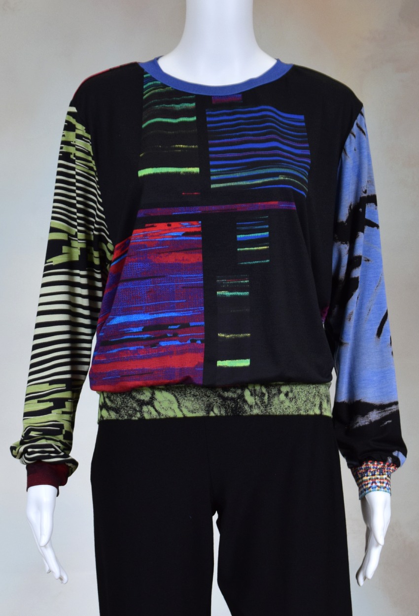 One of a Kind Fun Banded Jersey Pullover Large 710