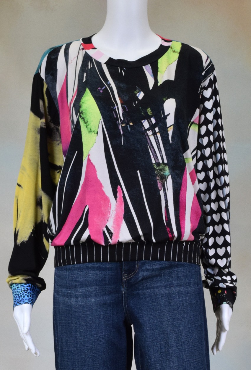 One of a Kind Fun Banded Jersey Pullover XLarge 901