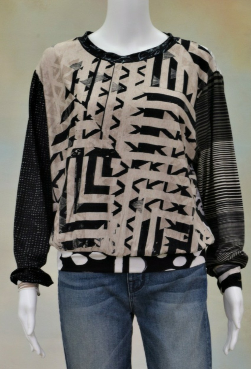 One of a Kind Fun Banded Jersey Pullover XLarge 902