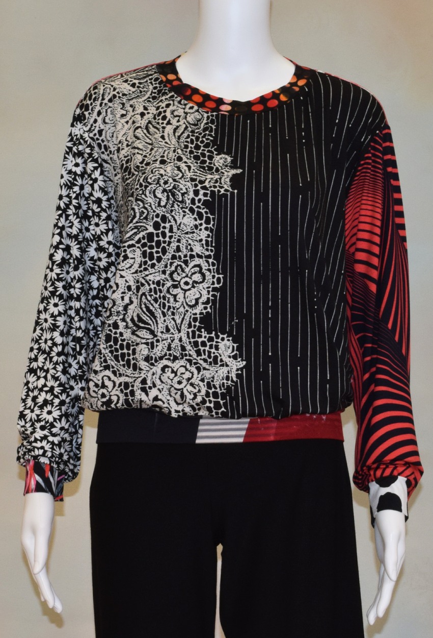 One of a Kind Fun Banded Jersey Pullover XLarge 909
