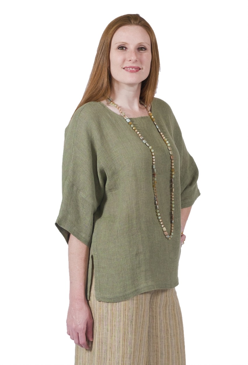 Linen Mesh Dolman Pullover