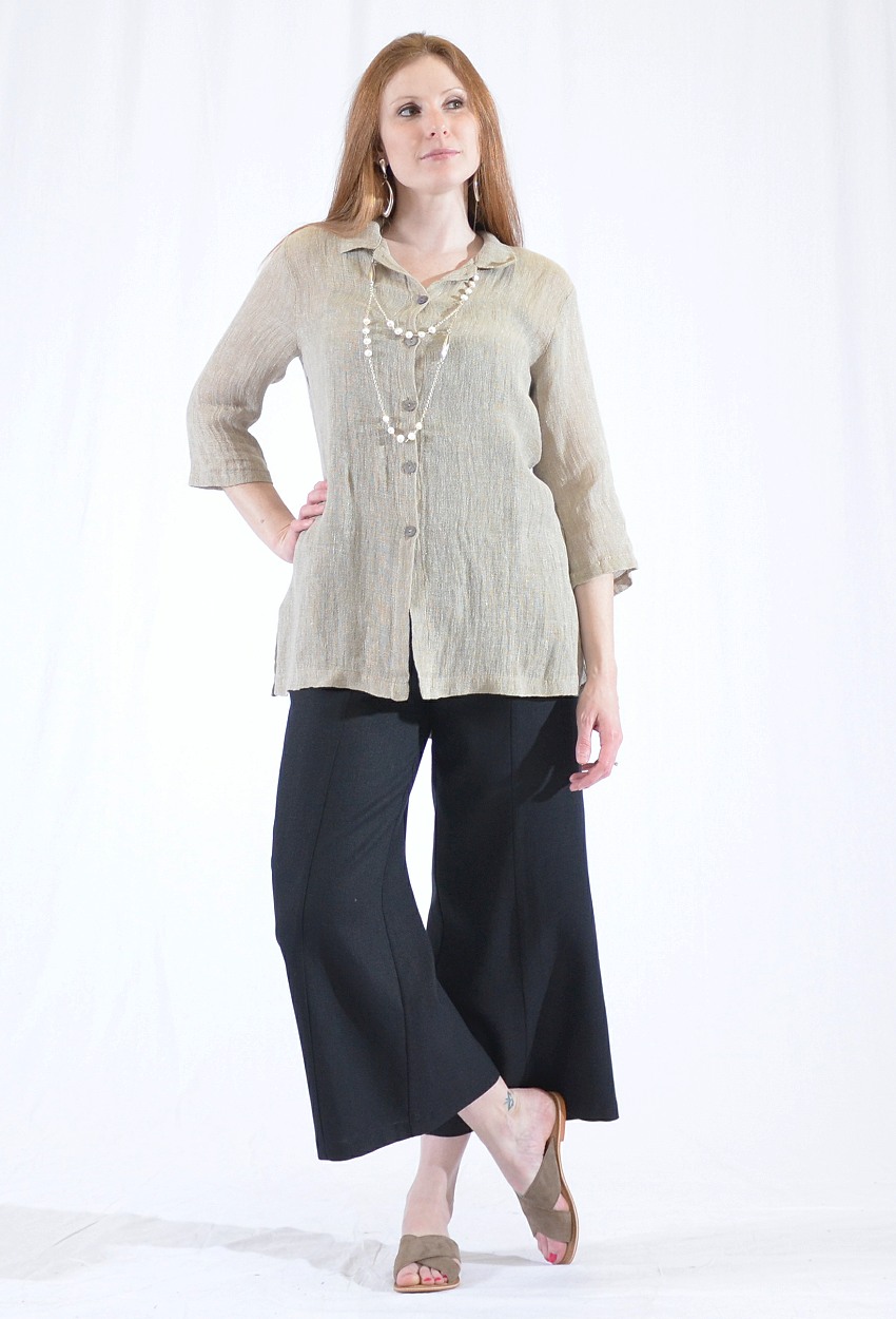 Linen Mesh Half Sleeve Shirt