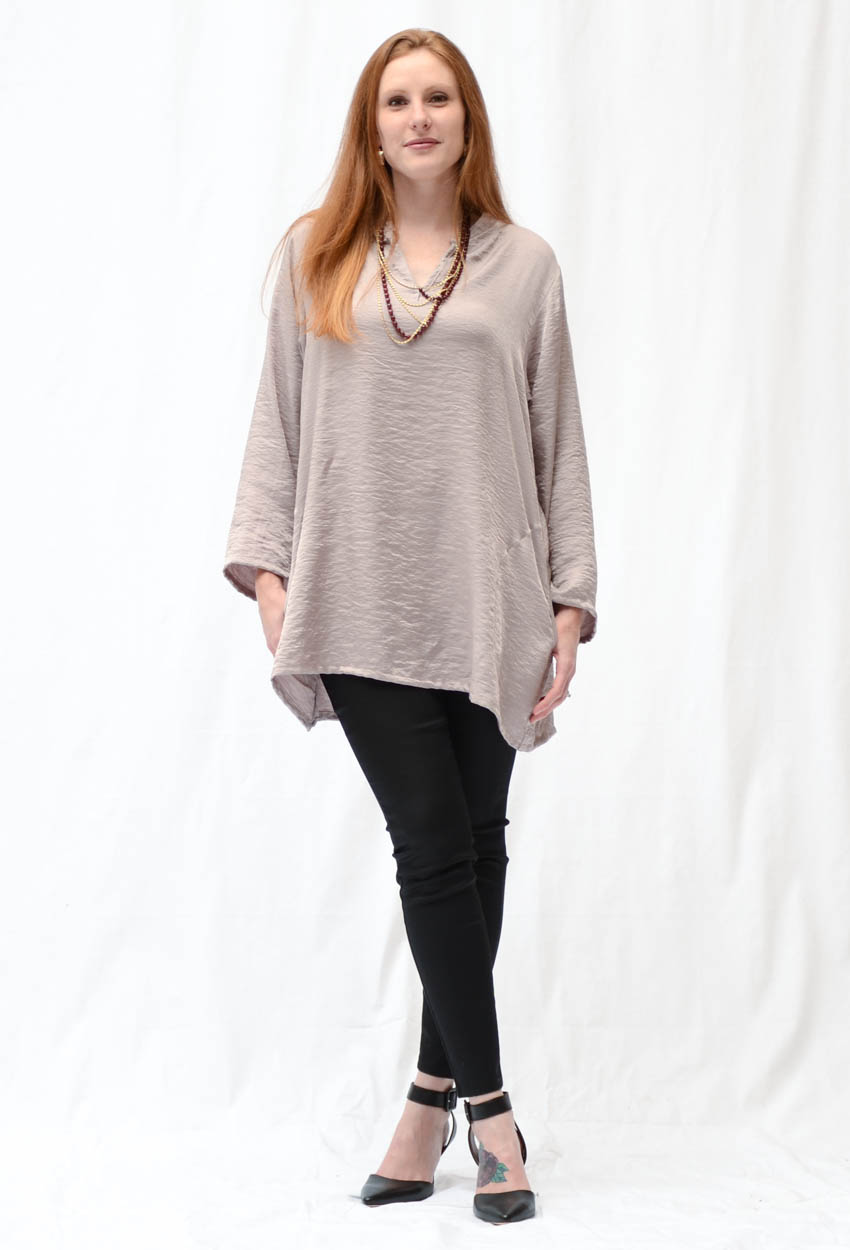 Luxe Mandarin Collar Tunic